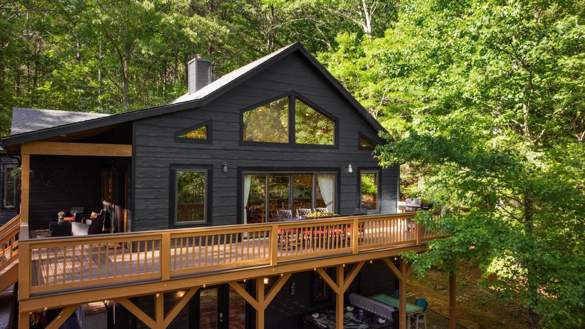 Lux Mtn Cabin Hot Tub, Fire Pit, Game Room 3Bd Franklin Exterior photo